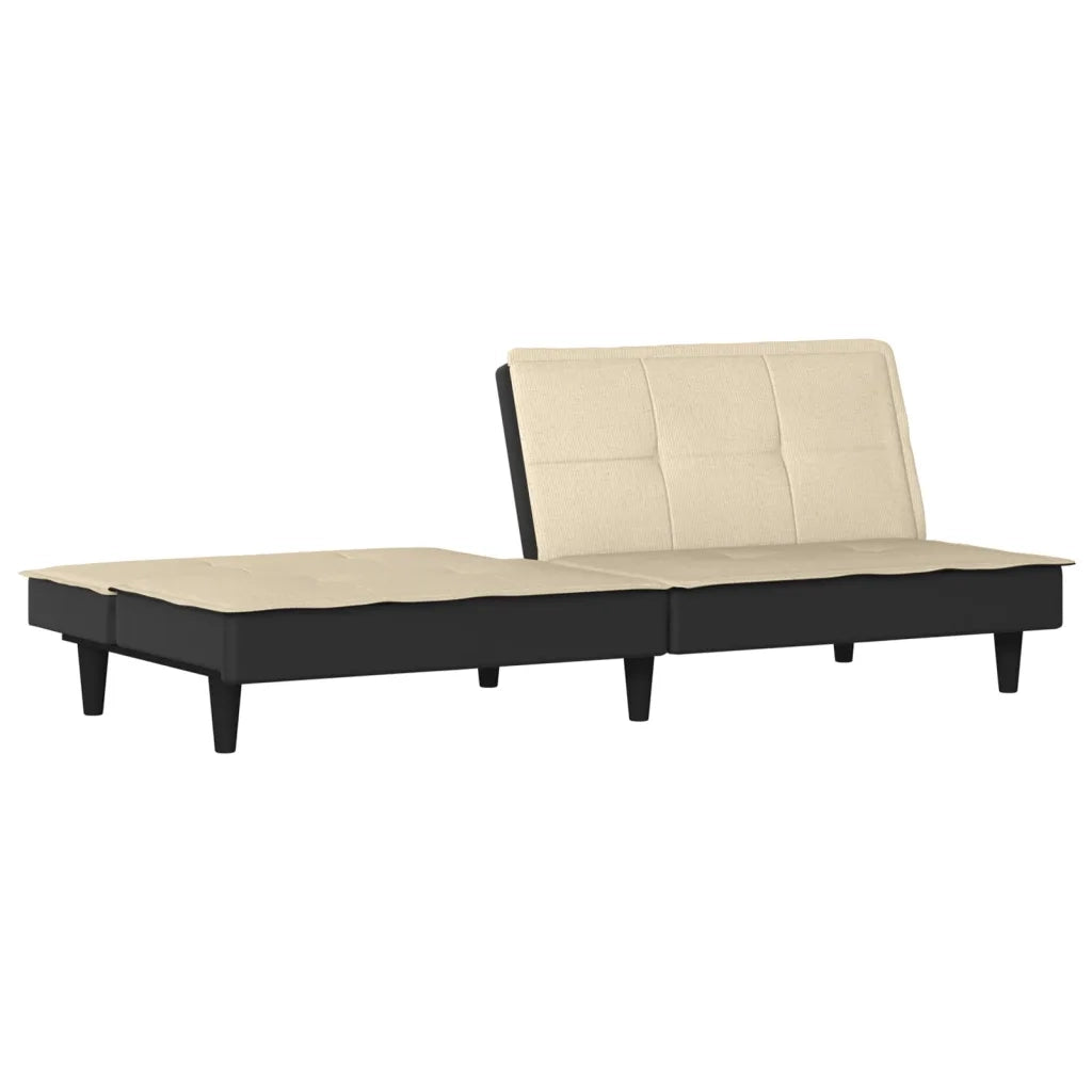 Divano Letto Crema in Tessuto 351916