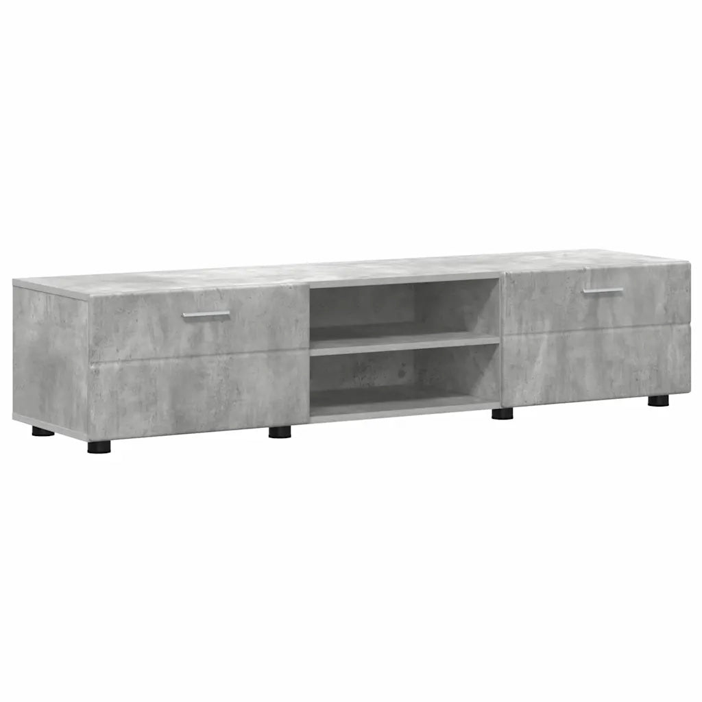 Set mobile TV con porta FLORIN Grigio cemento Legno multistrato