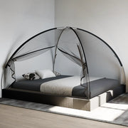 vidaXL Zanzariera Mongolia con Porte 220 Rete Nera 200x180x135 cm