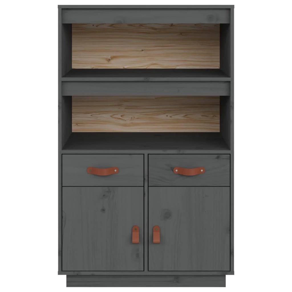 Buffet credenza cassettiera armadio mobile contenitore organizer cucina soggiorno salotto alto 67 x 40 x 108,5 cm legno di pino massiccio grigio 02_0034229