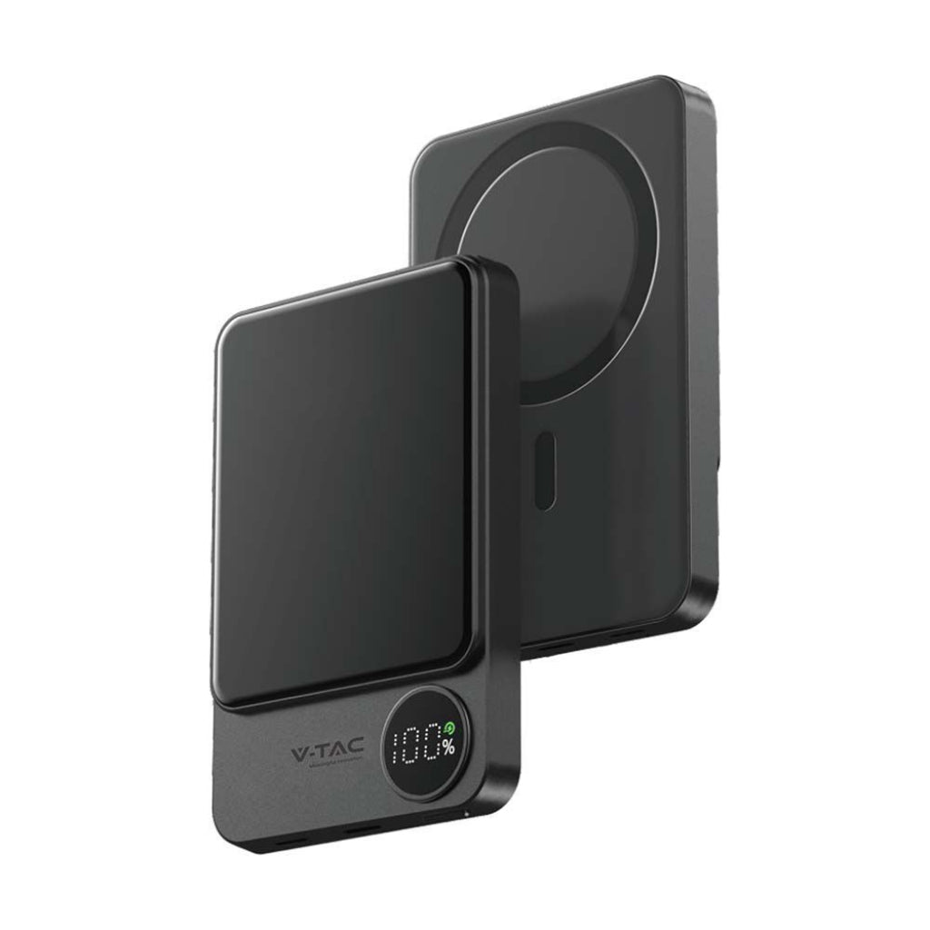 10000 mAh 9mm Ultra sottile mega mega in alluminio in alluminio magnetico Power Bank wireless Spazio di carica rapida grigio