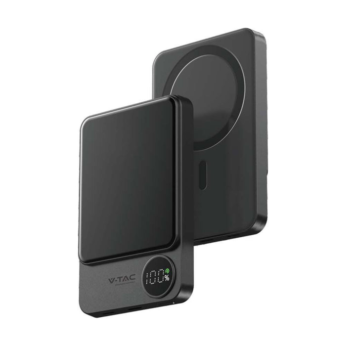 10000 mAh 9mm Ultra sottile mega mega in alluminio in alluminio magnetico Power Bank wireless Spazio di carica rapida grigio