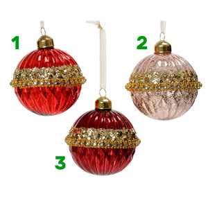 PALLINA ROSSA CON MERLETTI ORO