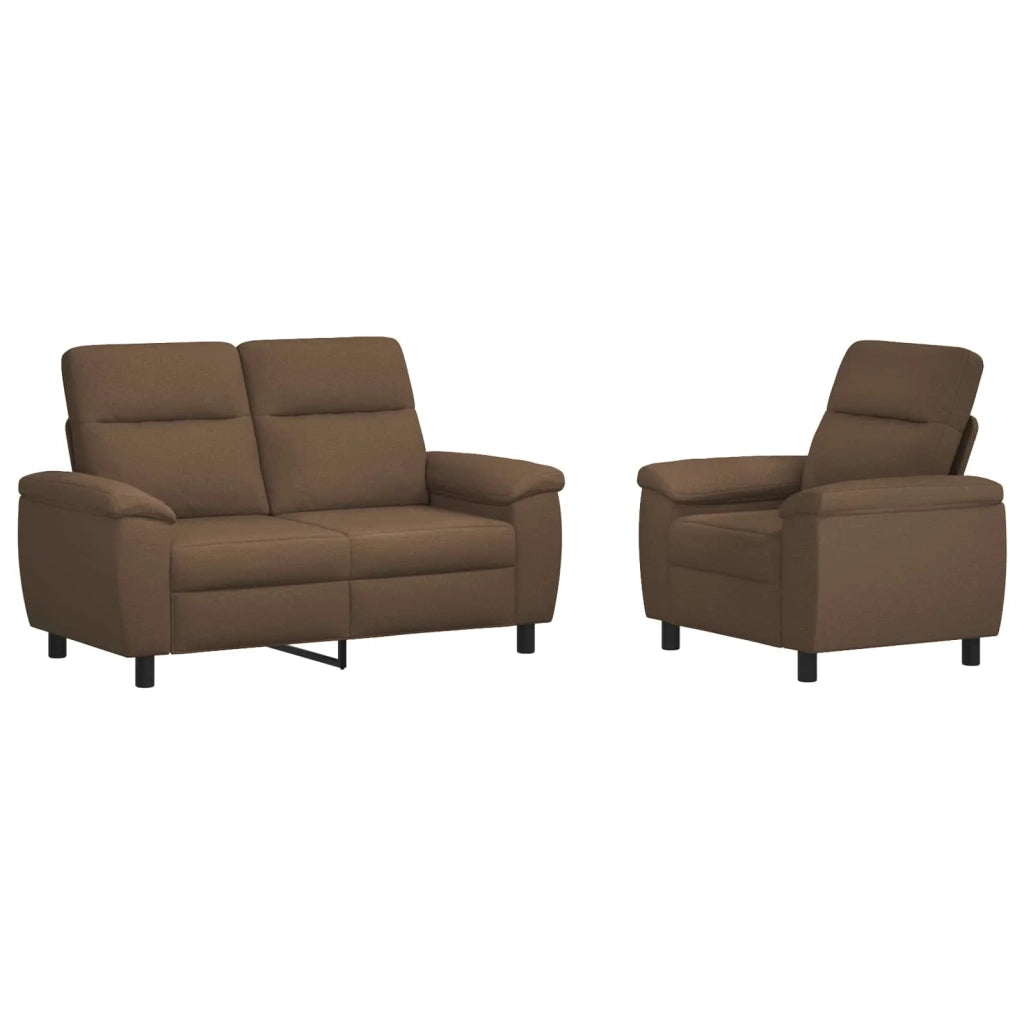 Set di divani 2 pcs Marrone Tessuto 3430588