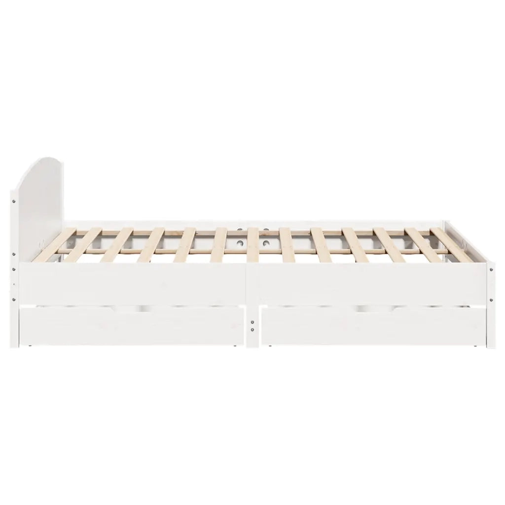 Letto senza Materasso Bianco 180x200 cm Legno Massello di Pino