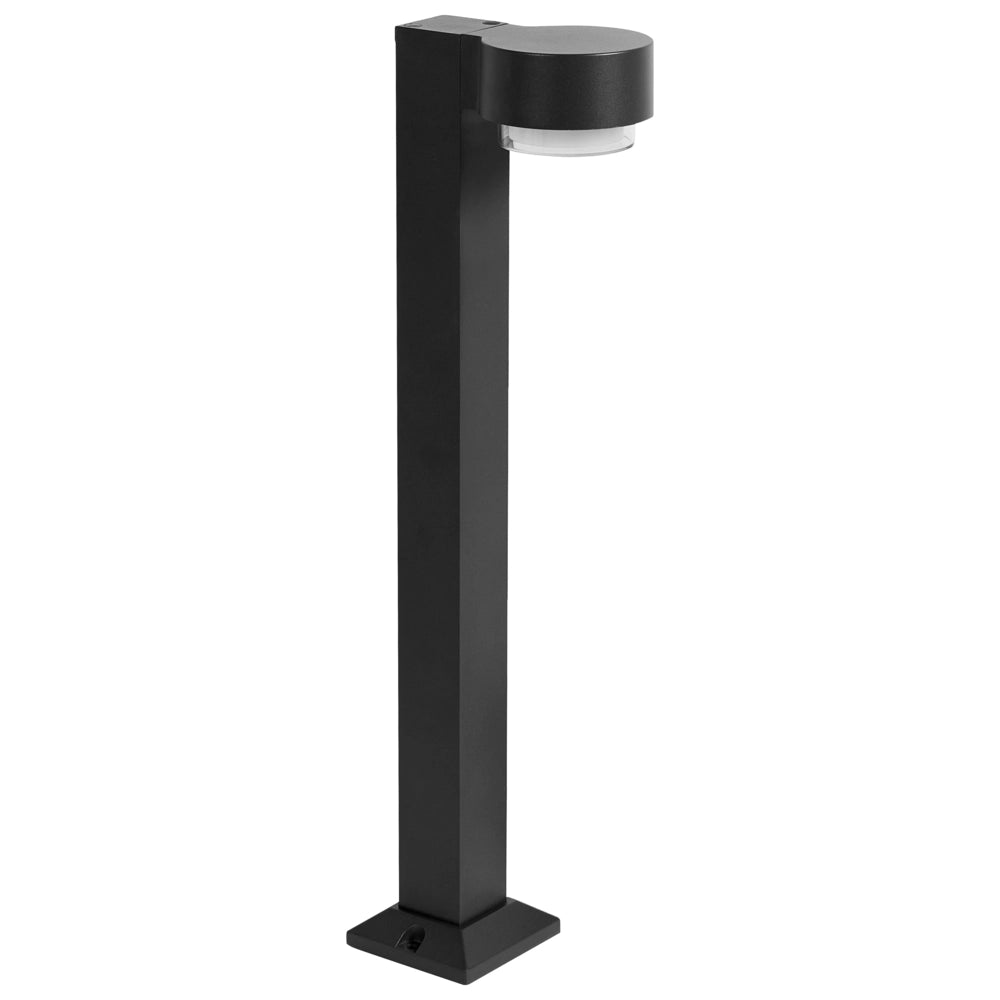 Lampada a paletto in alluminio nero, 60 cm, LED, per vialetti, illuminazione da giardino da esterno, design moderno