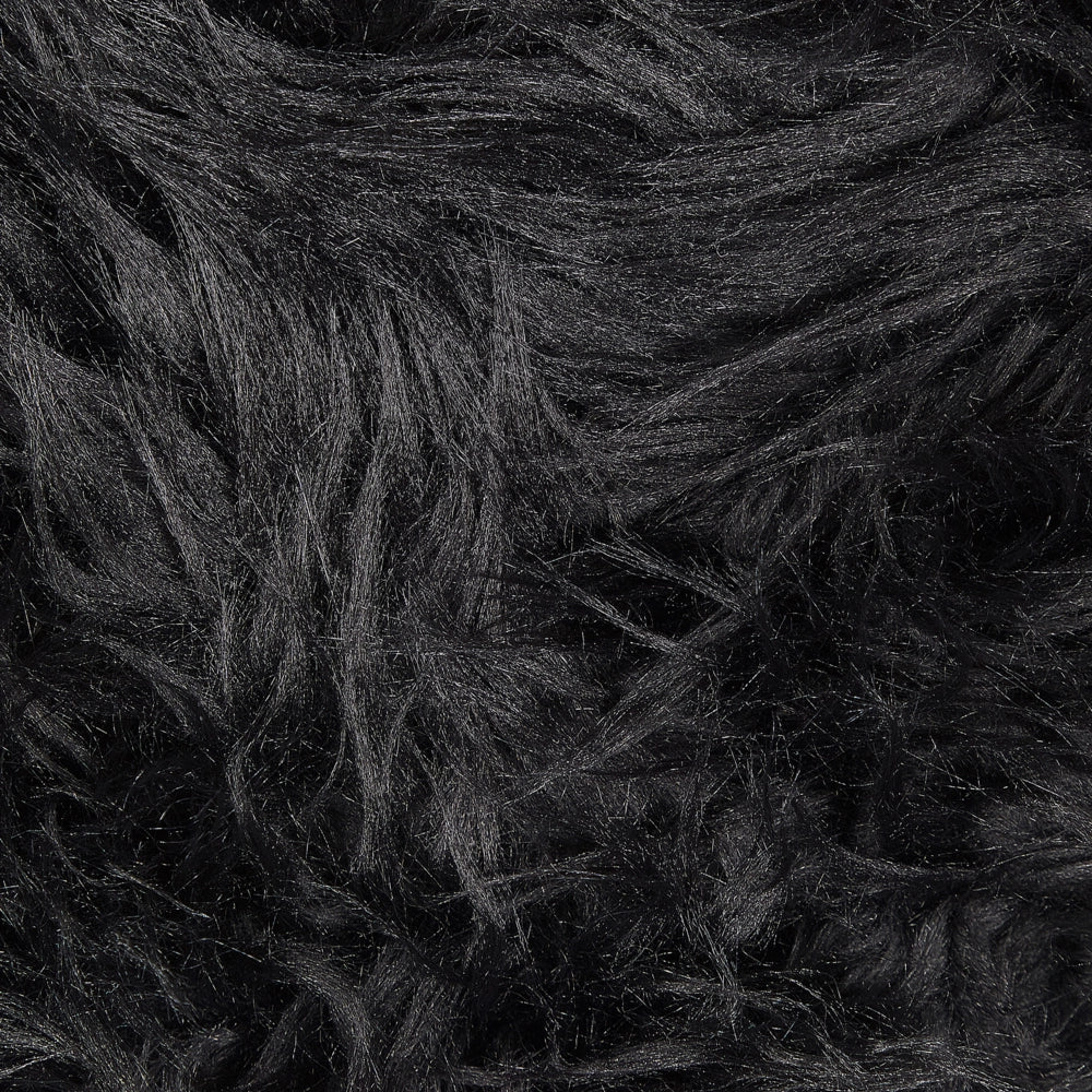 Tappeto finta pelle di montone Nero acrilico 60 x 180 cm pelliccia glam soffice camera da letto soggiorno