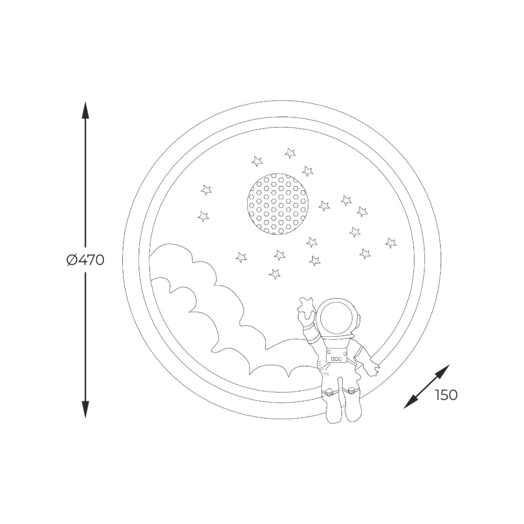 Plafoniera LED bambini FOCUS astronauta blu Zuma Line