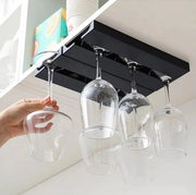 Sostegno per bicchieri da vino - 2 file - Sostegno da vino nero - Sostegno per bicchieri da vino - Organizzatore per bicchieri da vino - Dimensioni: 25*11*2cm