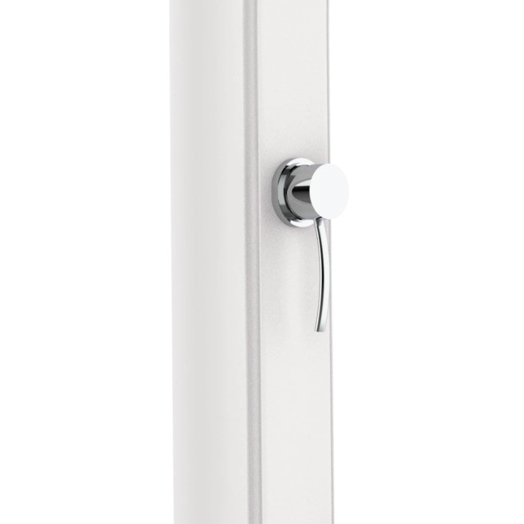 Doccia Riscaldata dal Sole Bianco RAL9003 in Polietilene HD con Serbatoio da 25 Litri e Lavapiedi ideale per Giardino e Piscina MPC DOCCIA SOLARE RIO BIANCO