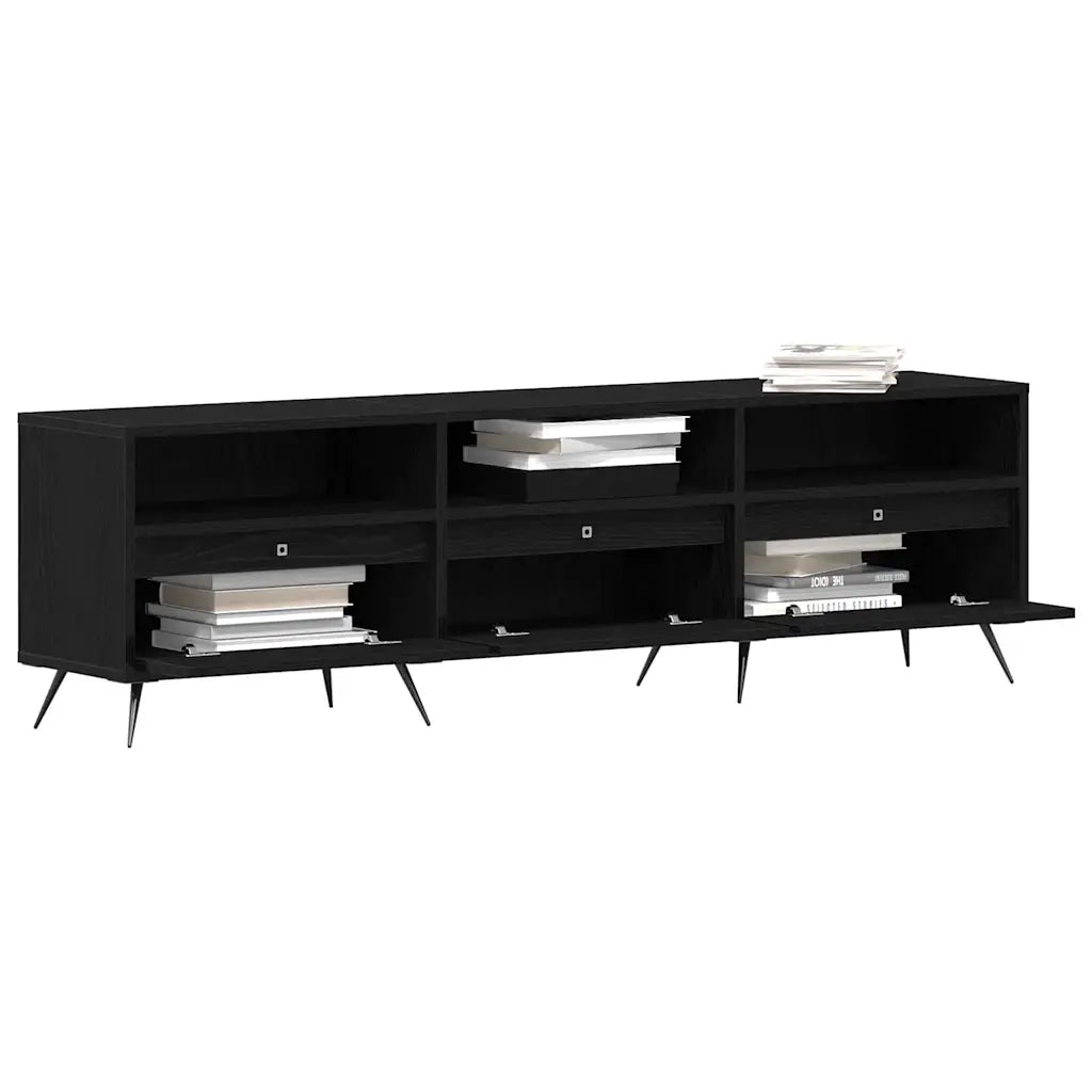 Mobile TV Rovere nero 150 x 30 x 44,5 cm Legno multistrato 862136