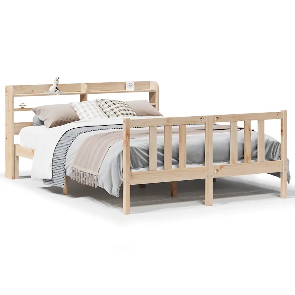 vidaXL Giroletto con Testiera 135x190 cm in Legno Massello di Pino