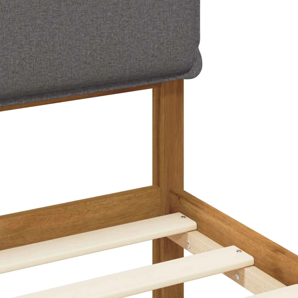 Letto con Testiera Rivestita Naturale e Grigio Chiaro 3405036