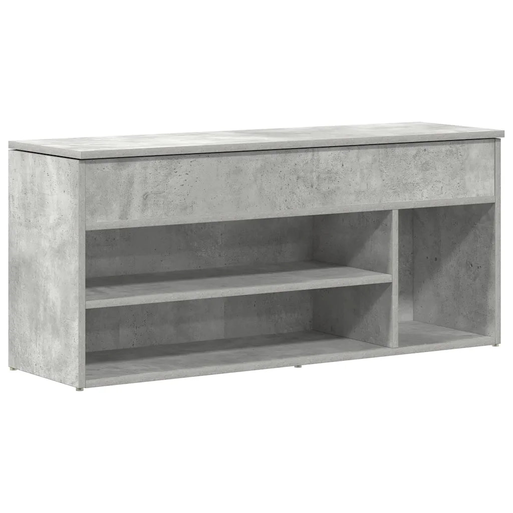 vidaXL Scarpiera Grigio Cemento 102x30,5x45 cm in Legno Multistrato
