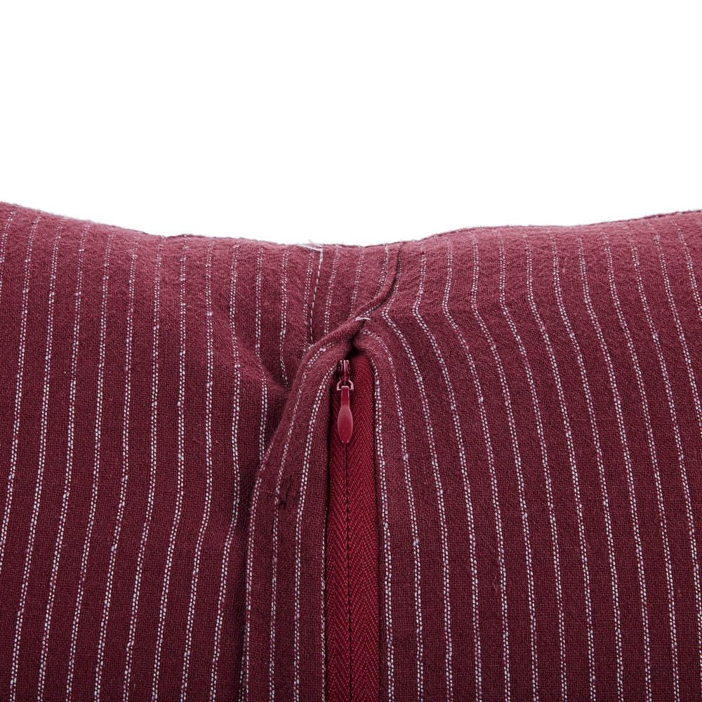 Cuscino Decorativo Righe Rosse Bottoni Quadrati 45 x 45 cm Modern Décor Campanula