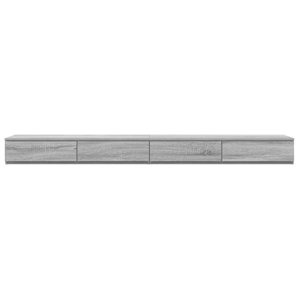 Cassetti per Letto Grigio Sonoma 180x36,5x16,5 cm in Legno Ingegnerizzato