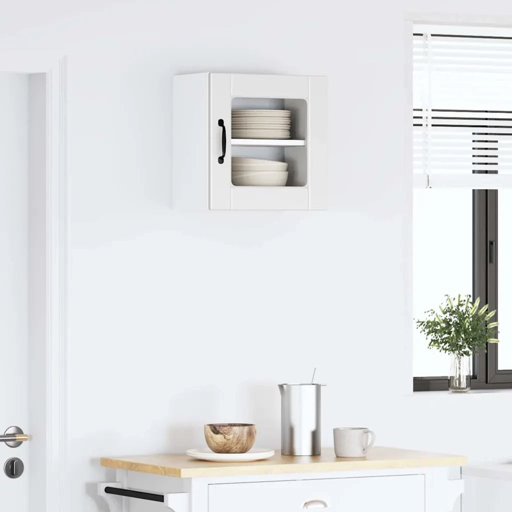Pensile da cucina | Mobile in vetro da parete PORTO Bianco 40 x 31 x 40 cm