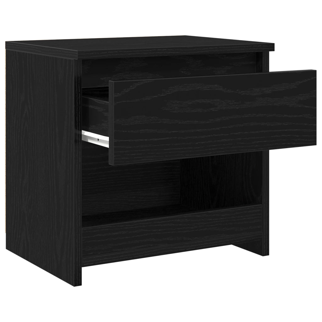 ComÃ² 2 pz Nero Rovere 40x30x39 cm in Legno ingegnerizzato