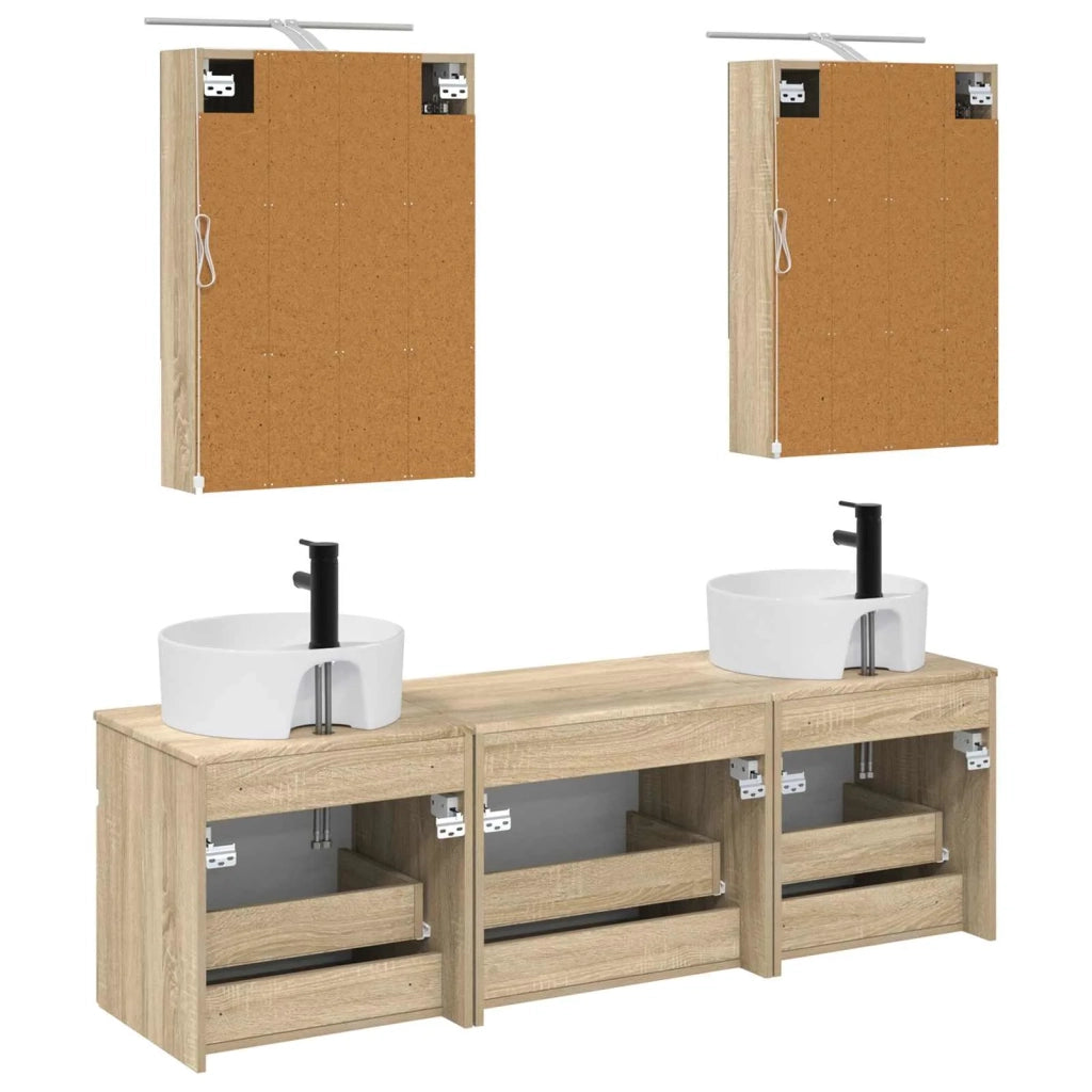 Set di Armadi da Bagno 5 pcs Rovere Sonoma 50 x 14,5 x 70 cm 3406601