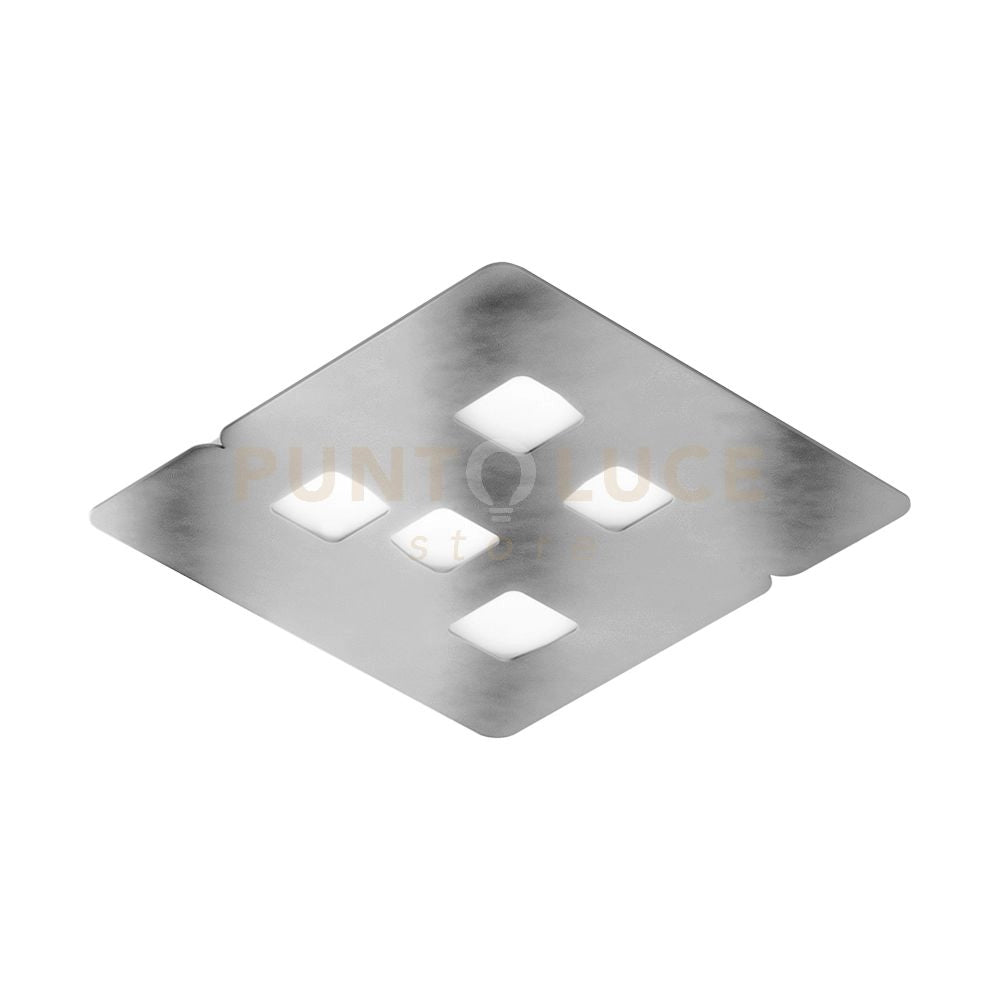 GISELLE P/M - PLAFONIERA COLORE ACCIAIO E BIANCO 5 LUCI ATTACCO GX53 44CM