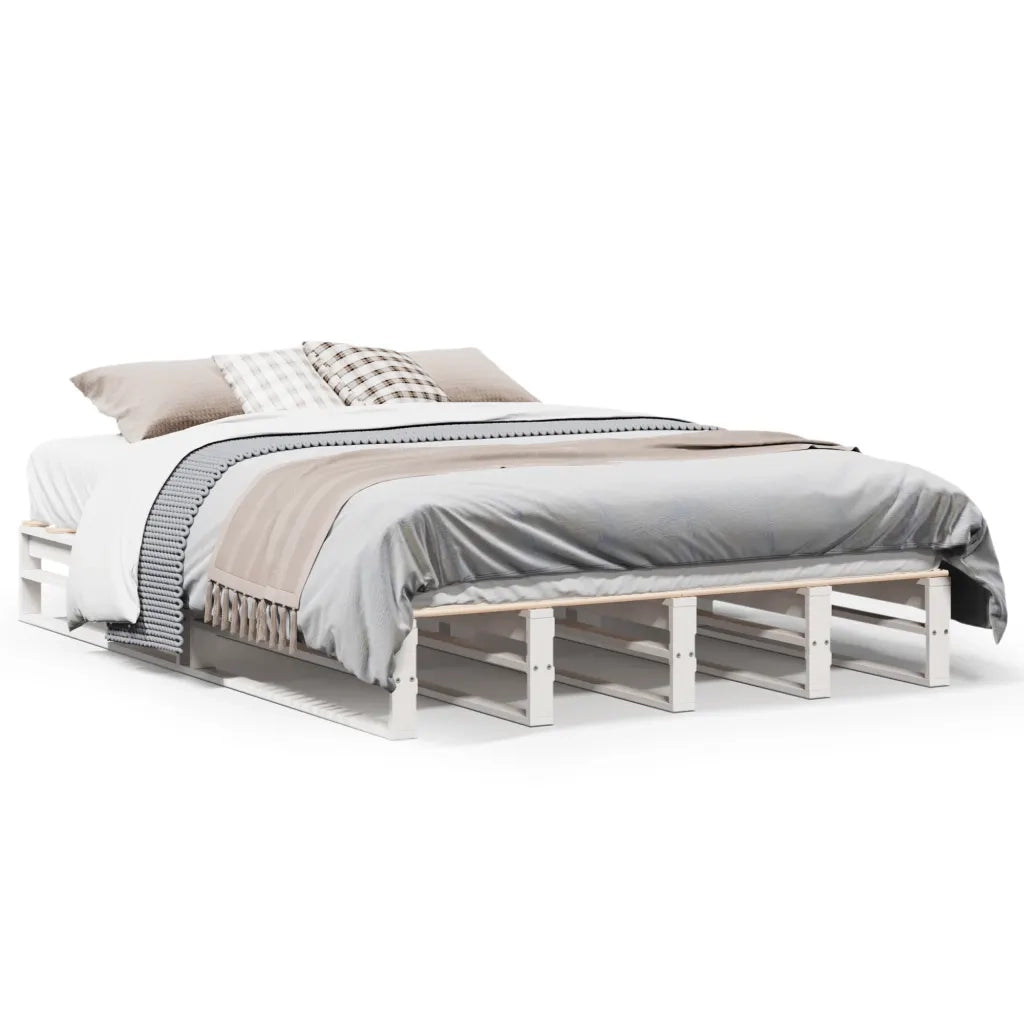 Letto senza Materasso Bianco 120x200 cm Legno Massello di Pino 850840