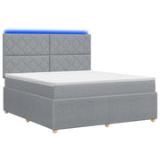 Letto Box Spring LED con Materasso Grigio Chiaro 160 x 200 cm 3455902