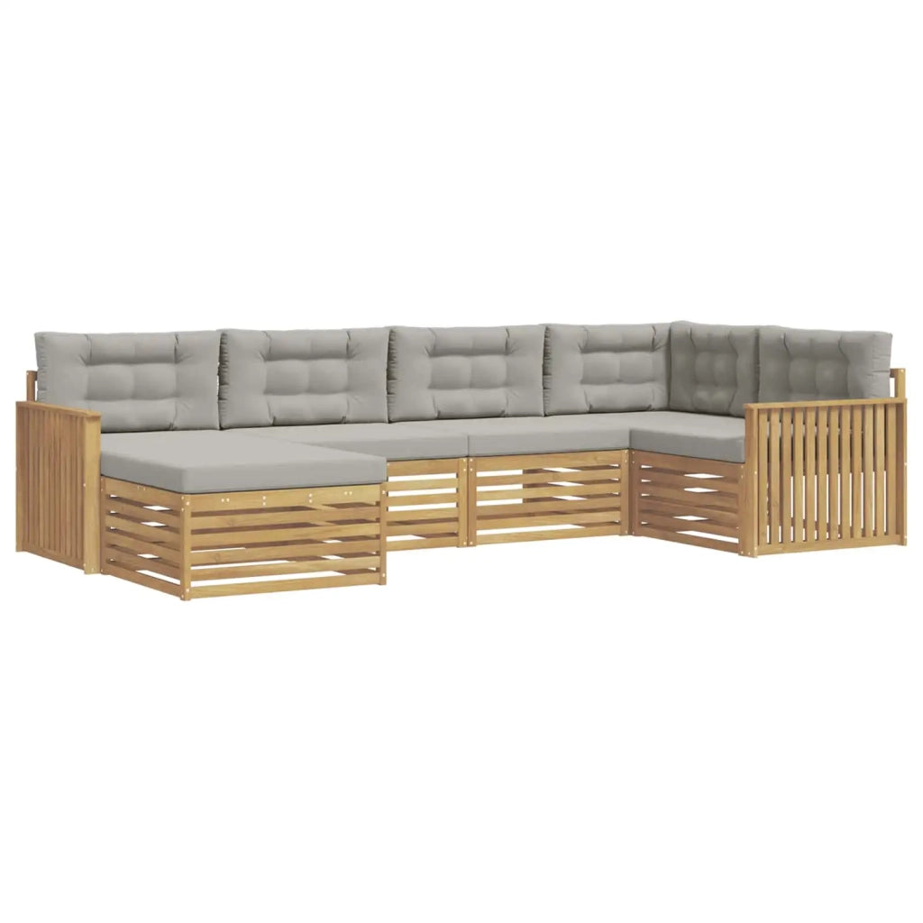 Set di divani da esterno 6 pcs Bianco e Grigio Chiaro 3390761