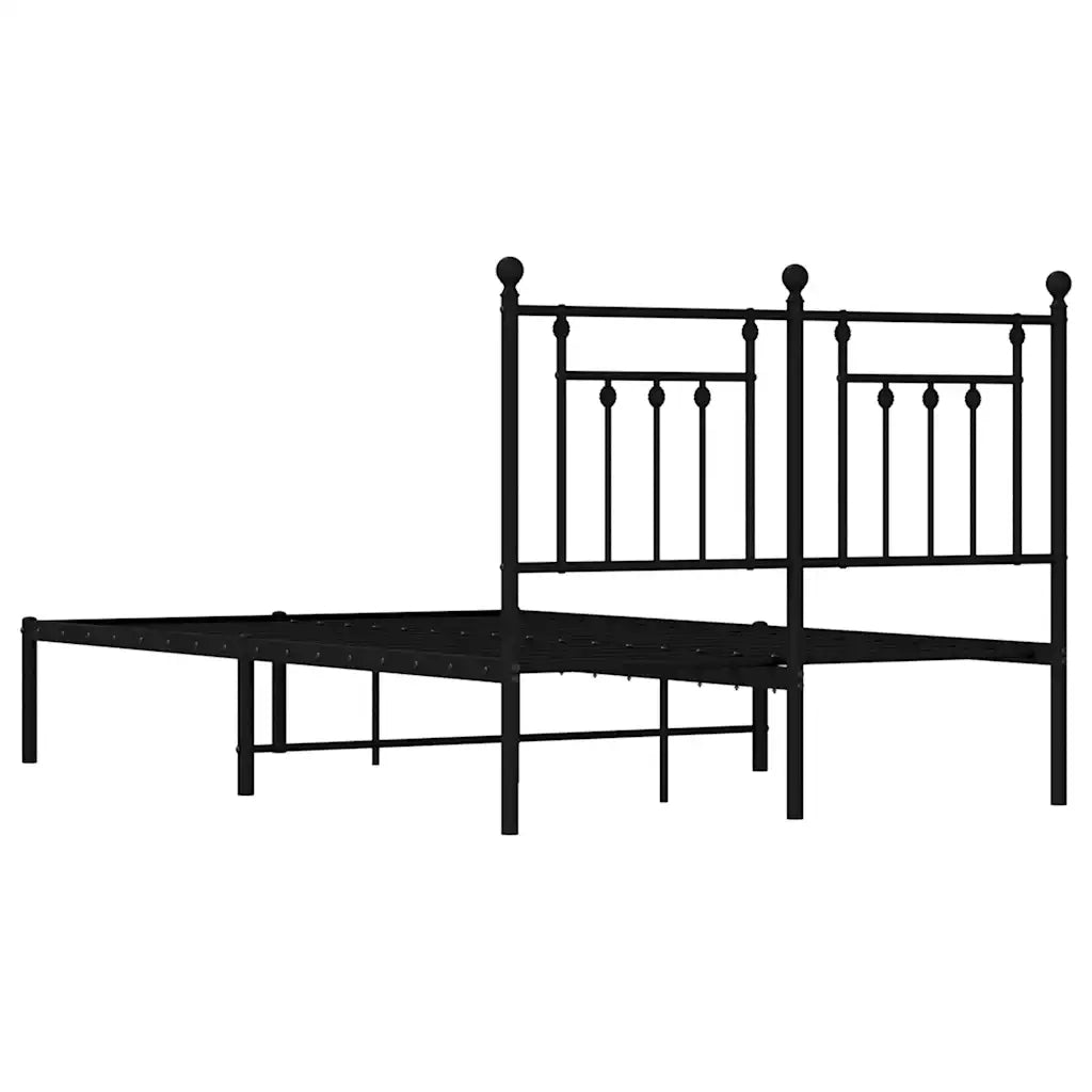 Giroletto con Testiera in Metallo Nero 135x190 cm