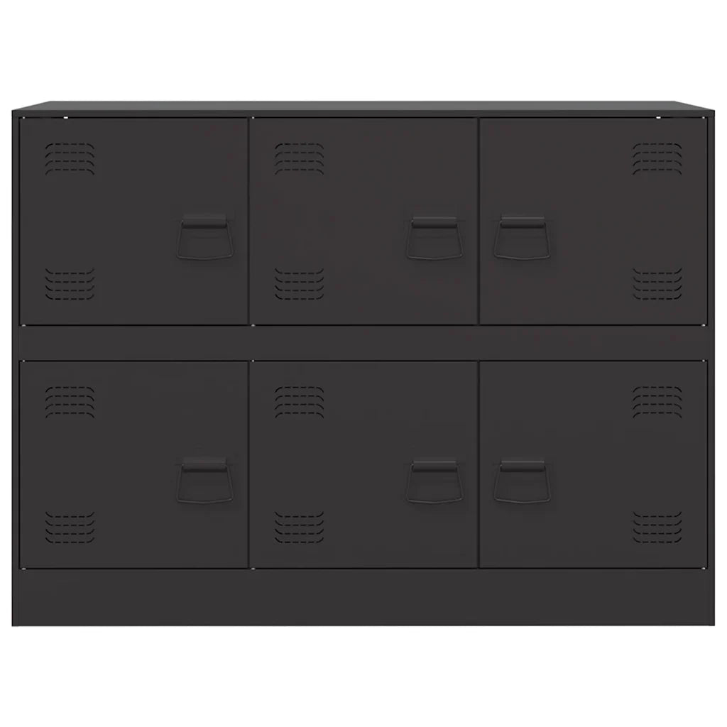 Credenza-Buffet-Armadio da cucina Nera 99x39x73 cm in Acciaio 985079