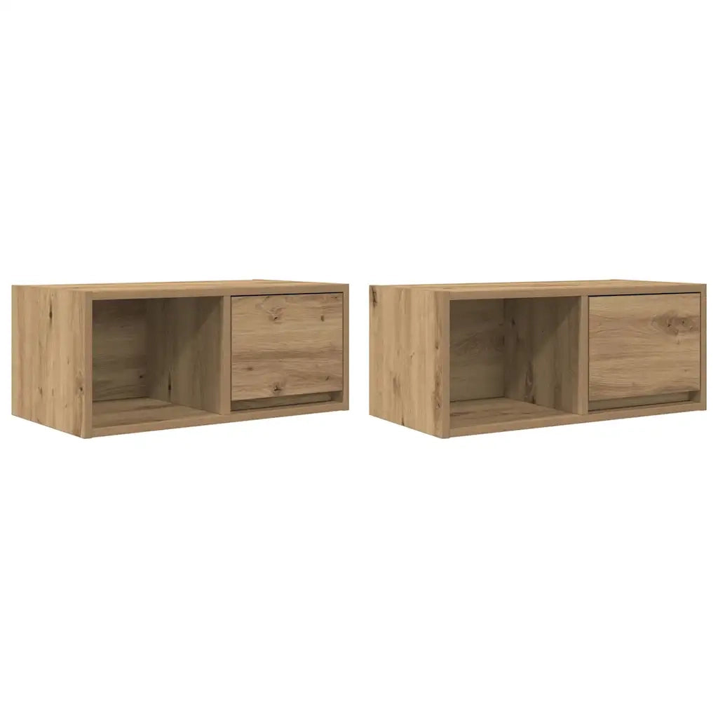 vidaXL Mobili Porta TV 2 pz Rovere Artigianale 60x31x25,5cm Truciolato