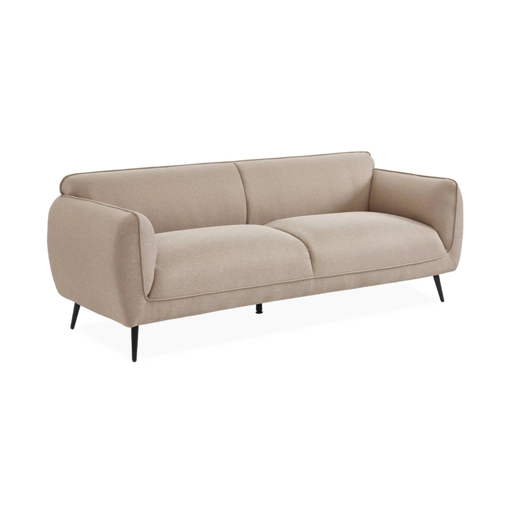 Divano in tessuto con gambe in metallo, 3 posti, beige