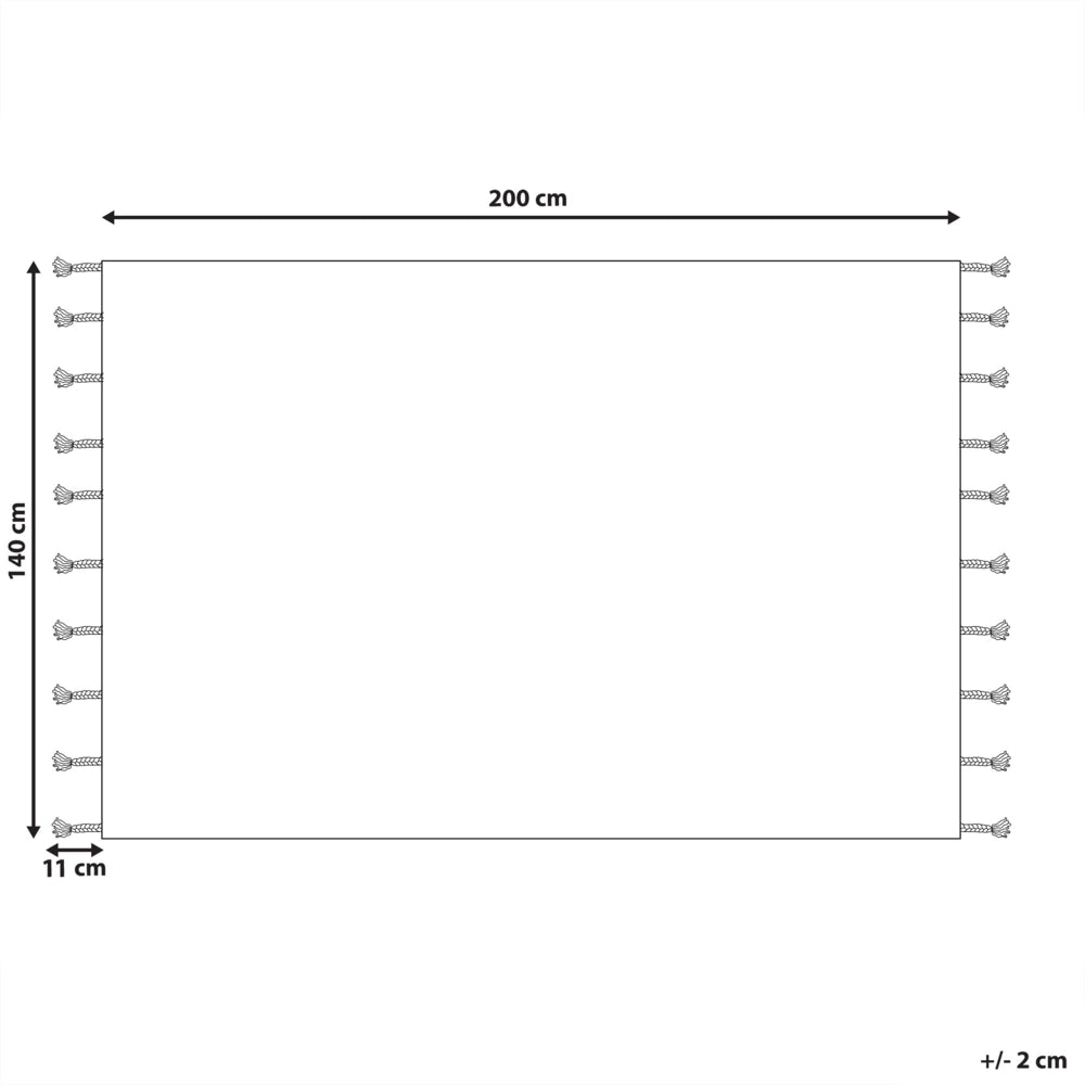 Tappeto nero 140 x 200 cm cotone disegno geometrico soggiorno camera da letto