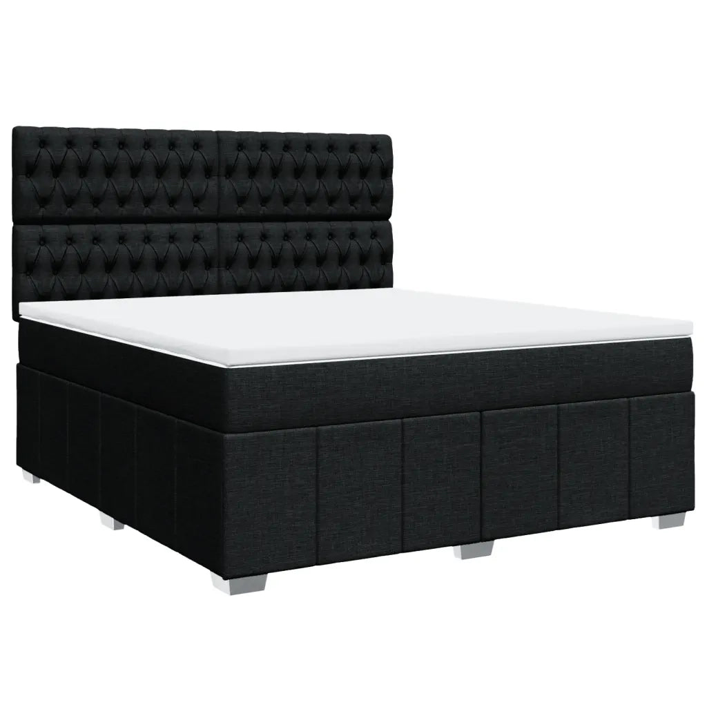 Giroletto a Molle con Materasso Nero 180x200 cm in Tessuto 3294056
