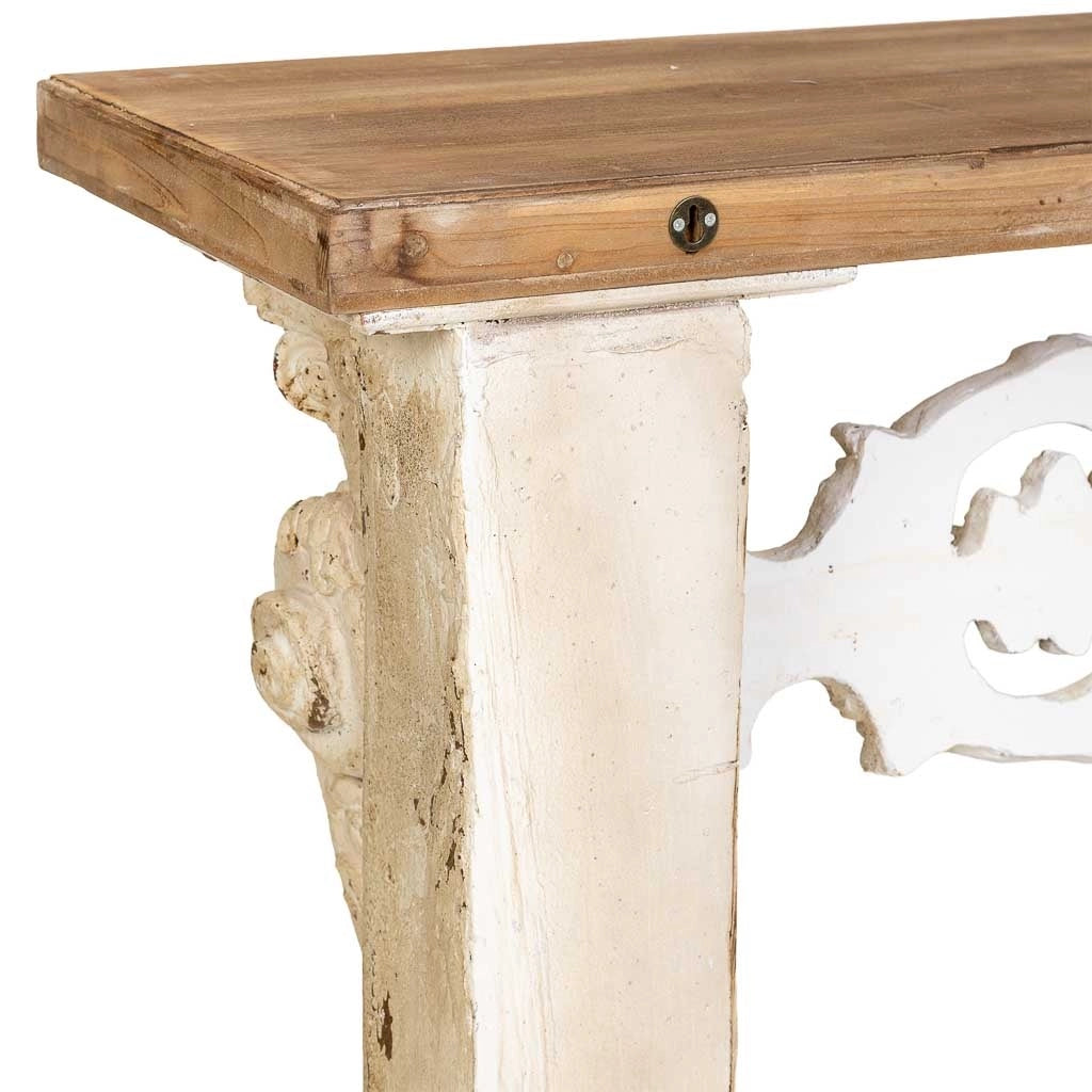 Mobile da ingresso in legno e magnesio Beige 146x32x90h cm