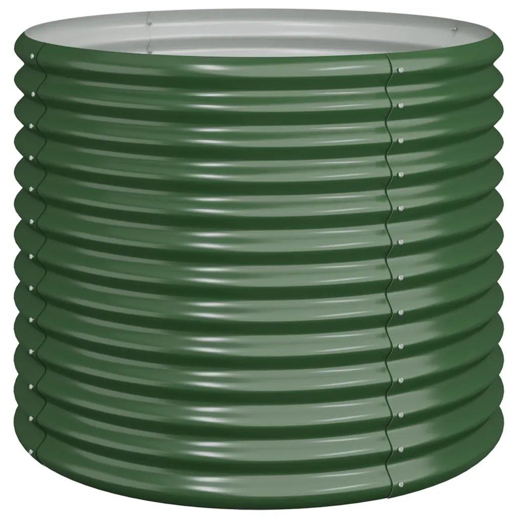 Fioriere | Cassetta per fiori | Vaso da Giardino Acciaio Zincato 80x80x68 cm Verde
