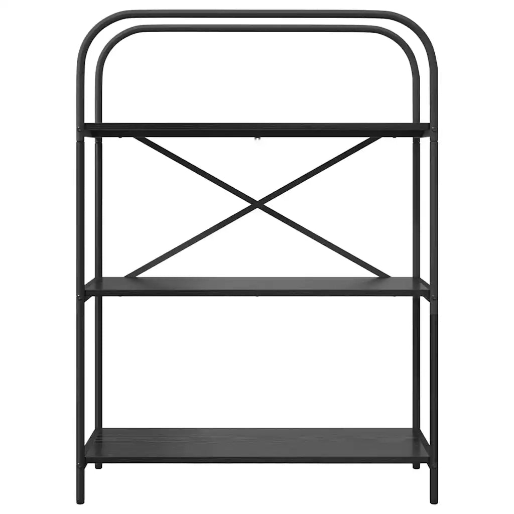 Libreria-Scaffale per Libri-Mobile di Stoccaggio Rovere Nero 80 x 30 x 109 cm Legno multistrato 613029