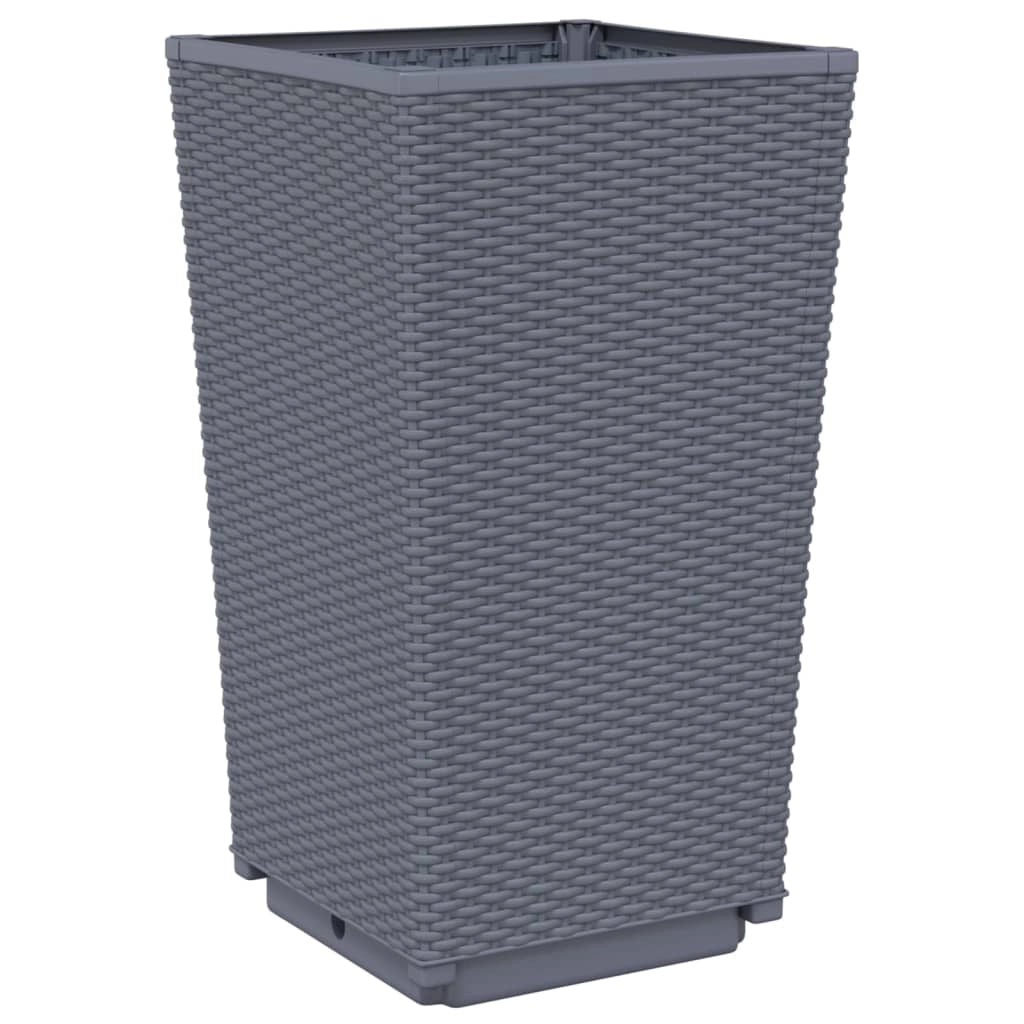 Fioriera rialzata per piante fiori giardino terrazze set da 2 32,5 x 32,5 x 57 cm PP grigio 02_0038938