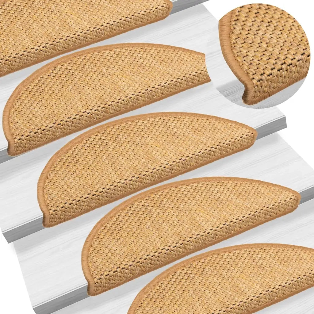 Tappeti Autoadesivi Scale Aspetto Sisal 30 pz | Gradini per Scale 56x17x3 cm Sisal