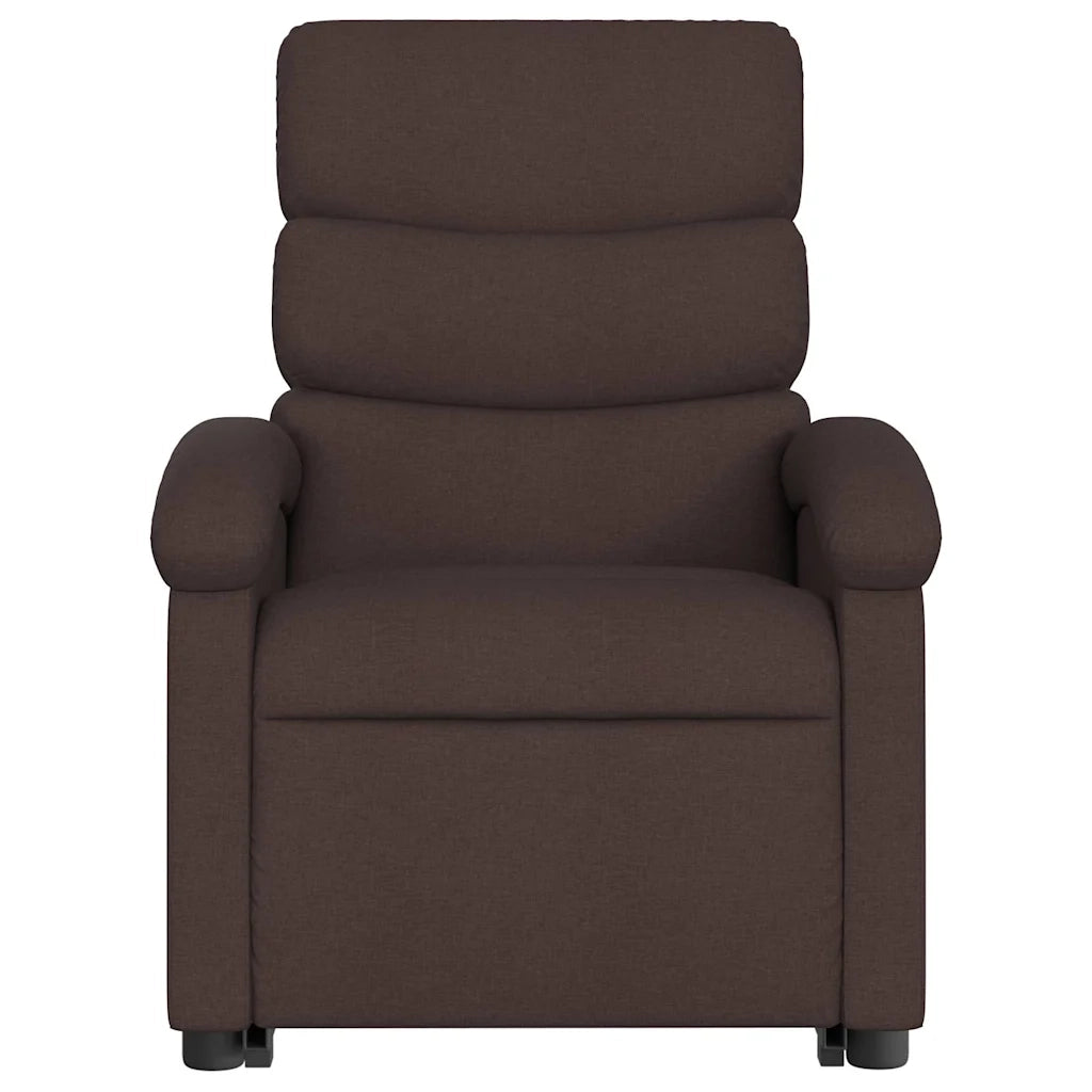 Poltrona Alzapersona Massaggio Elettrica Marrone Scuro Tessuto 3204019