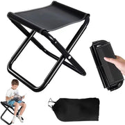 Campingkruk Portatile - Sedia da Campeggio per viaggi, escursioni, giardino, pesca, barbecue e spiaggia - Sedia pieghevole con sedile leggero - Sedia pieghevole mini con borsa di trasporto - Nero