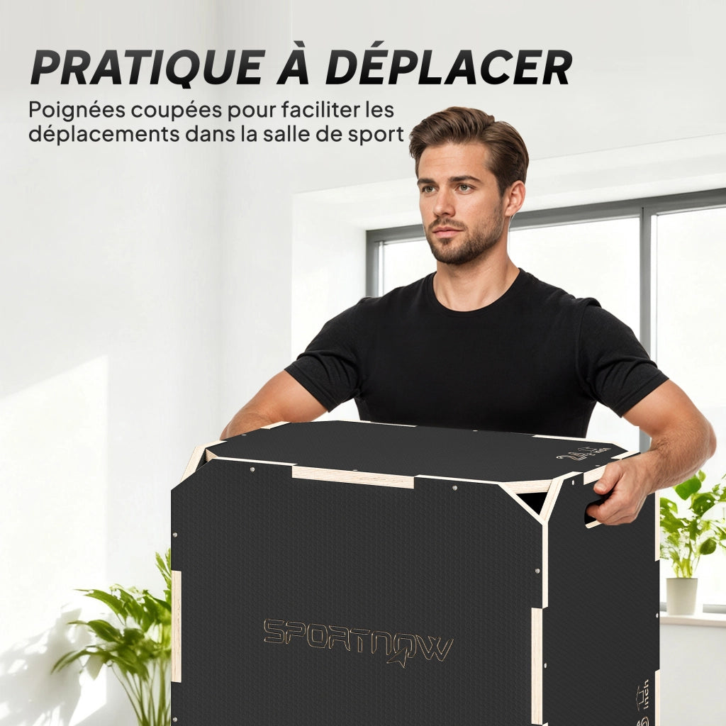 Set Pieghevole Legno per Allenamento ¨C Zephmum ¨C 3 in 1 Nero Antiscivolo
