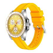 Cinturino orologio sportivo - Pelle in silicone morbido - 20mm/22mm - Estremità curve - Compatibile con orologi universali - Chiusura in acciaio inossidabile - Cinturino sportivo