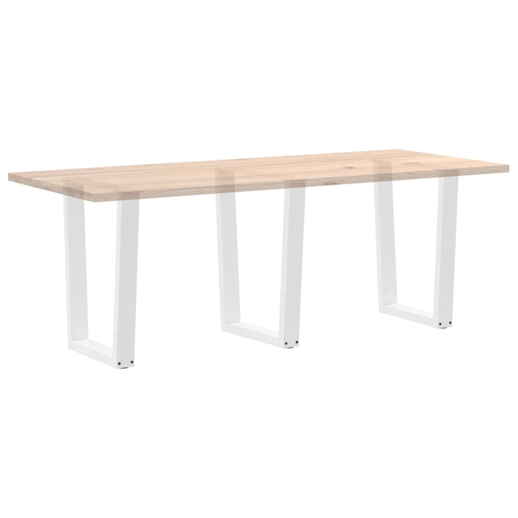 Set di 3 gambe per tavolo da pranzo a forma di V 70 x 73 cm con piedini regolabili design moderno acciaio bianco 02_0056947