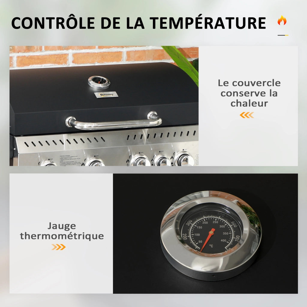 Barbecue a gas 4+1 ¨C zephmum ¨C grigio, acciaio, 12.5 kW