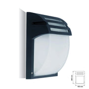 Trade Shop - Portalampada Esterno Alluminio Vetro Nero Vt7076 E27 Ip44 Illuminazione -