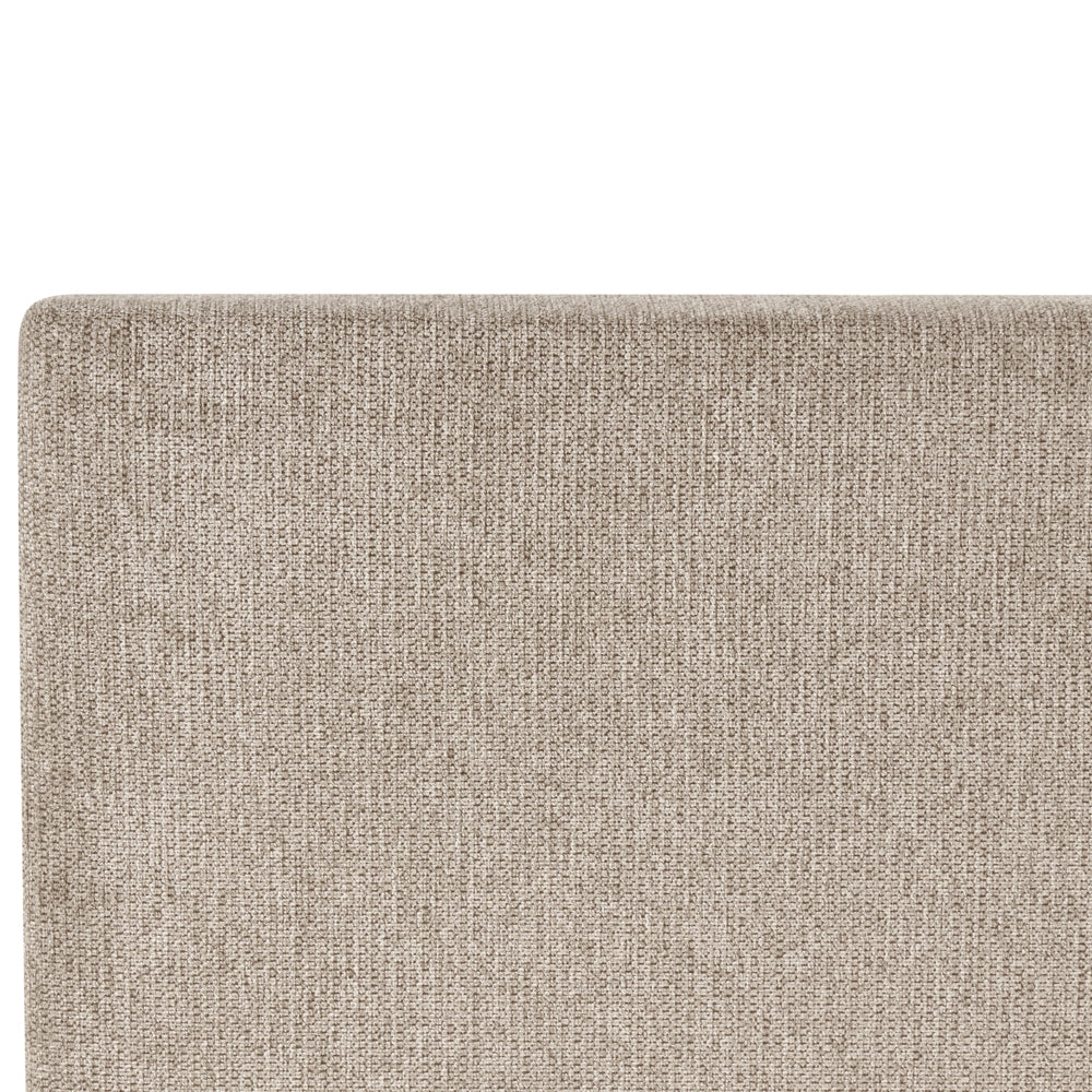 Letto matrimoniale con contenitore sollevabile in tessuto tortora 140 x 200 cm con testiera stile moderno