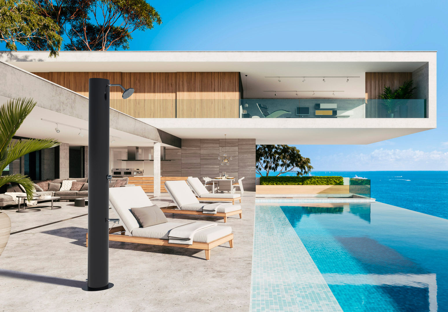 Doccia Solare da Giardino 70L Miscelatore e Lavapiedi Arno N