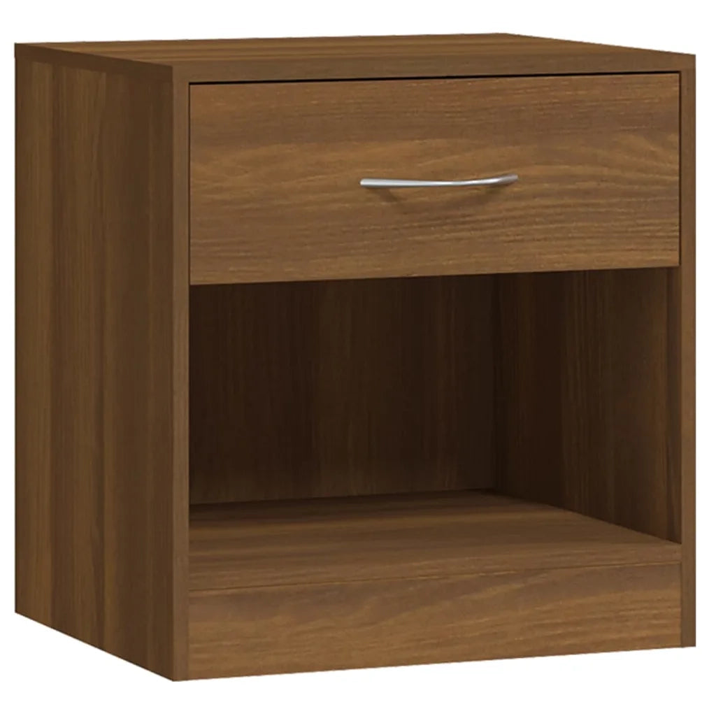 Comodini 2 pz con Cassetto Rovere Marrone 342588