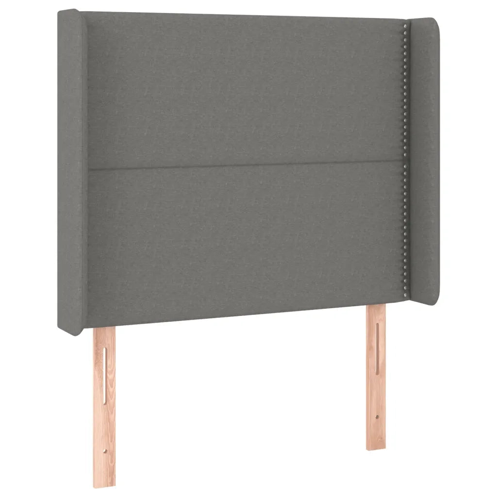 Testiera a LED Grigio Scuro 93x16x118/128 cm in Tessuto