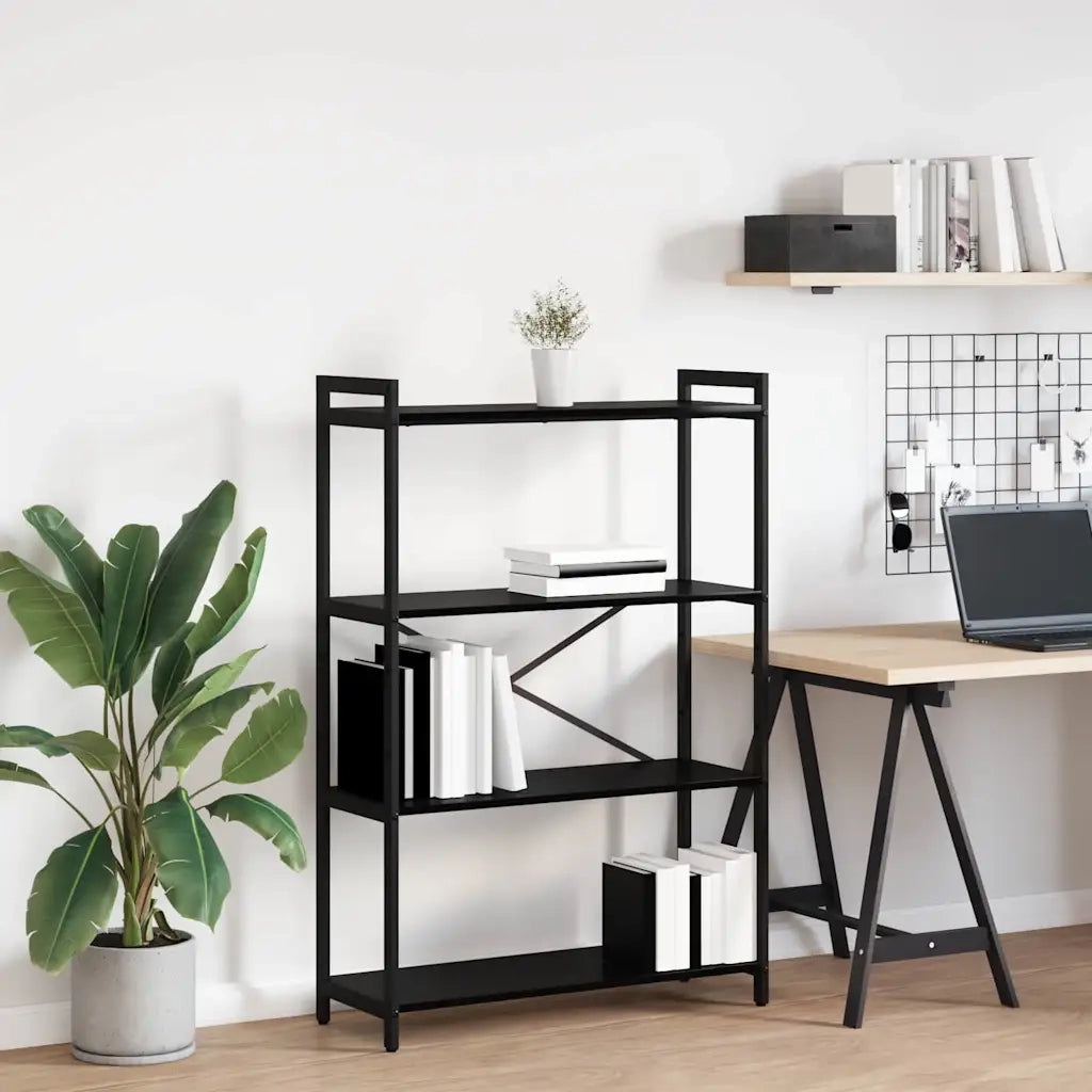 vidaXL Libreria Rovere nero 80 x 30 x 118 cm Legno multistrato